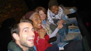 Inspiring A Generation participants; Tristan, Lereko, Clara and me during our exchange leg with Ere de Jeu, a French festival, in Paris.